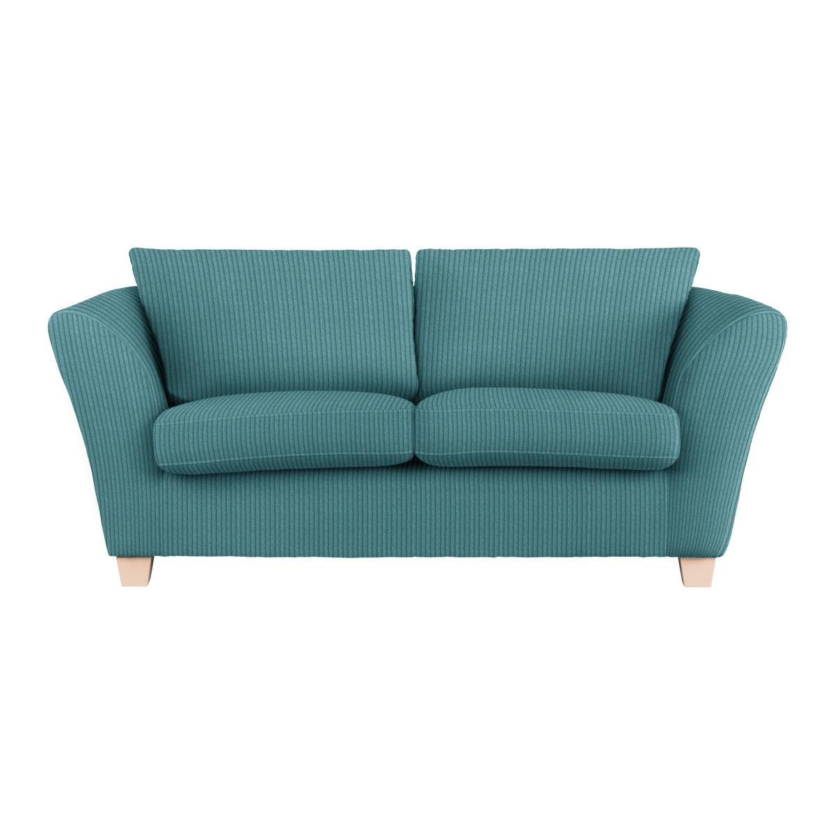 2-Sitzer-Sofa Devado Petrol - Petrol/Naturfarben, Holz/Textil (190/70-85/95cm) - Mömax