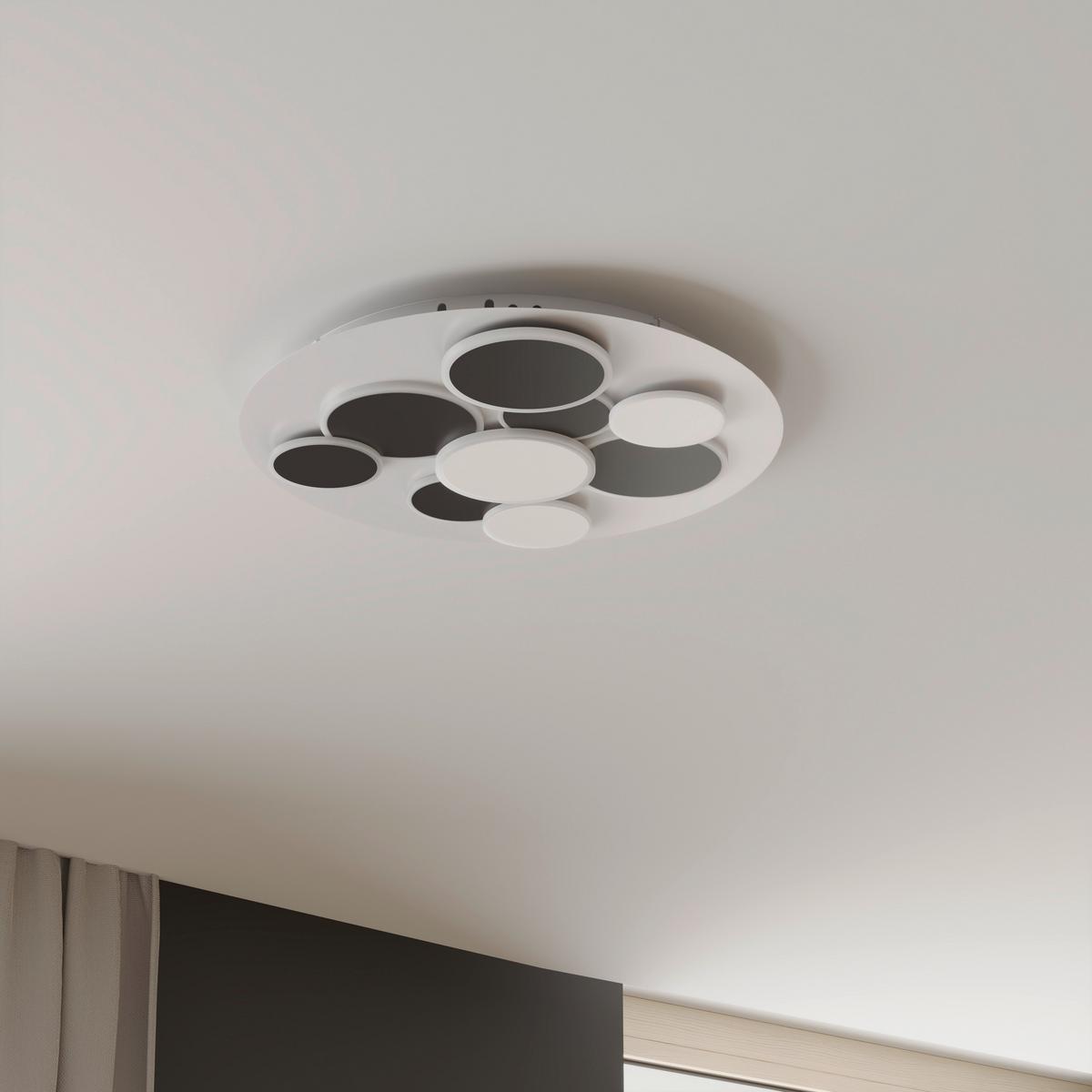 LAMPA SUFITOWA LED BLACKBURN *SBN* - czarny/biały, Trend, tworzywo sztuczne/metal (46,8/6cm) - Novel