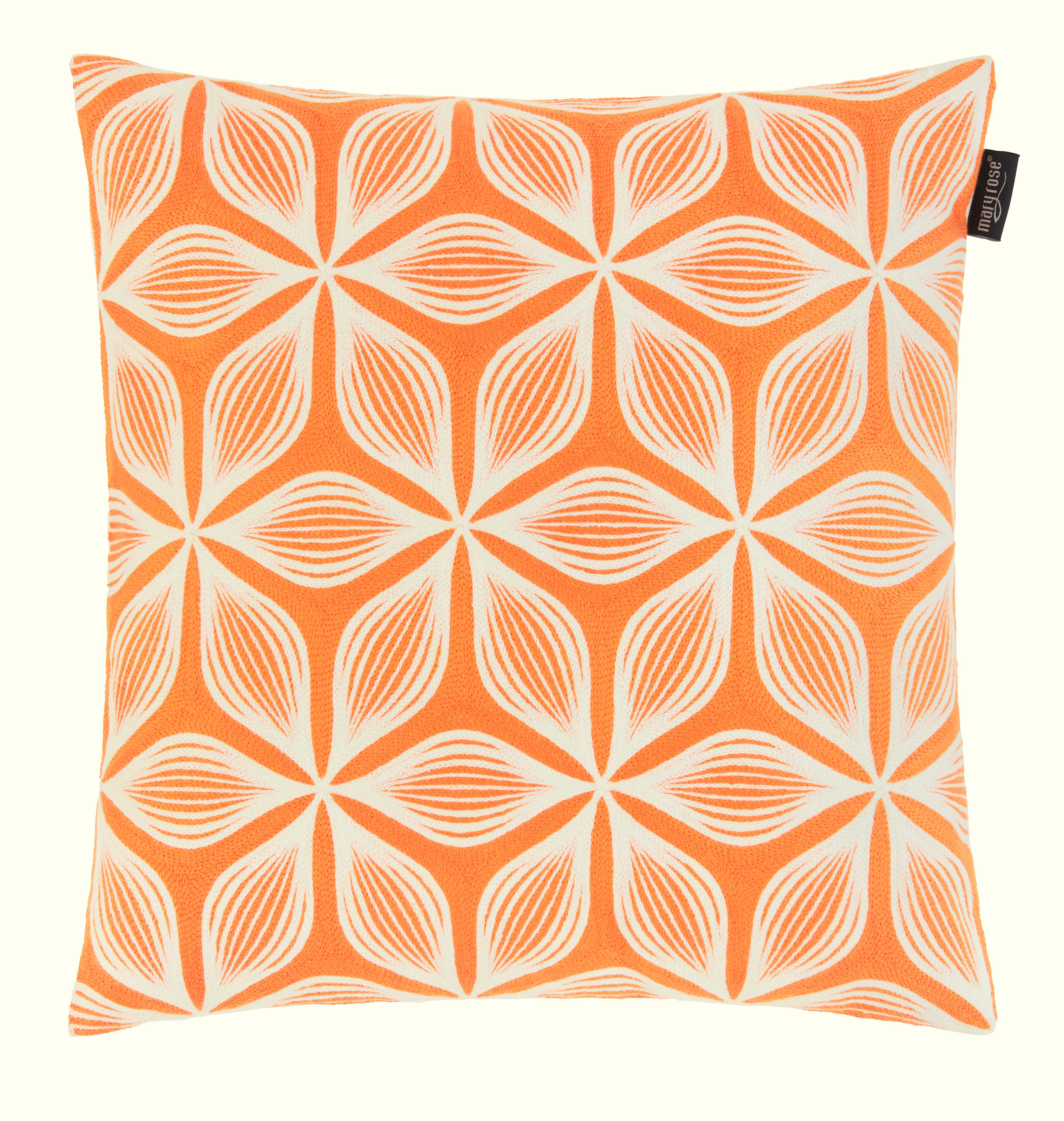 Zierkissen Olivia in Orange/Weiß ca. 45x45cm - Orange/Weiß, MODERN, Textil (45/45cm) - Mary's