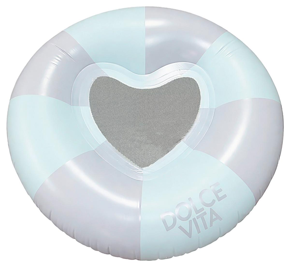 Schwimmring Heart Grün/Weiß - Weiß/Grün, KONVENTIONELL, Kunststoff (130/32cm) - Mömax