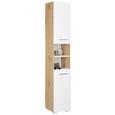 Hochschrank in Weiß - Eichefarben/Alufarben, MODERN, Holzwerkstoff/Kunststoff (33/186/31cm) Hochschrank in Weiß - Eichefarben/Alufarben, MODERN, Holzwerkstoff/Kunststoff (33/186/31cm)