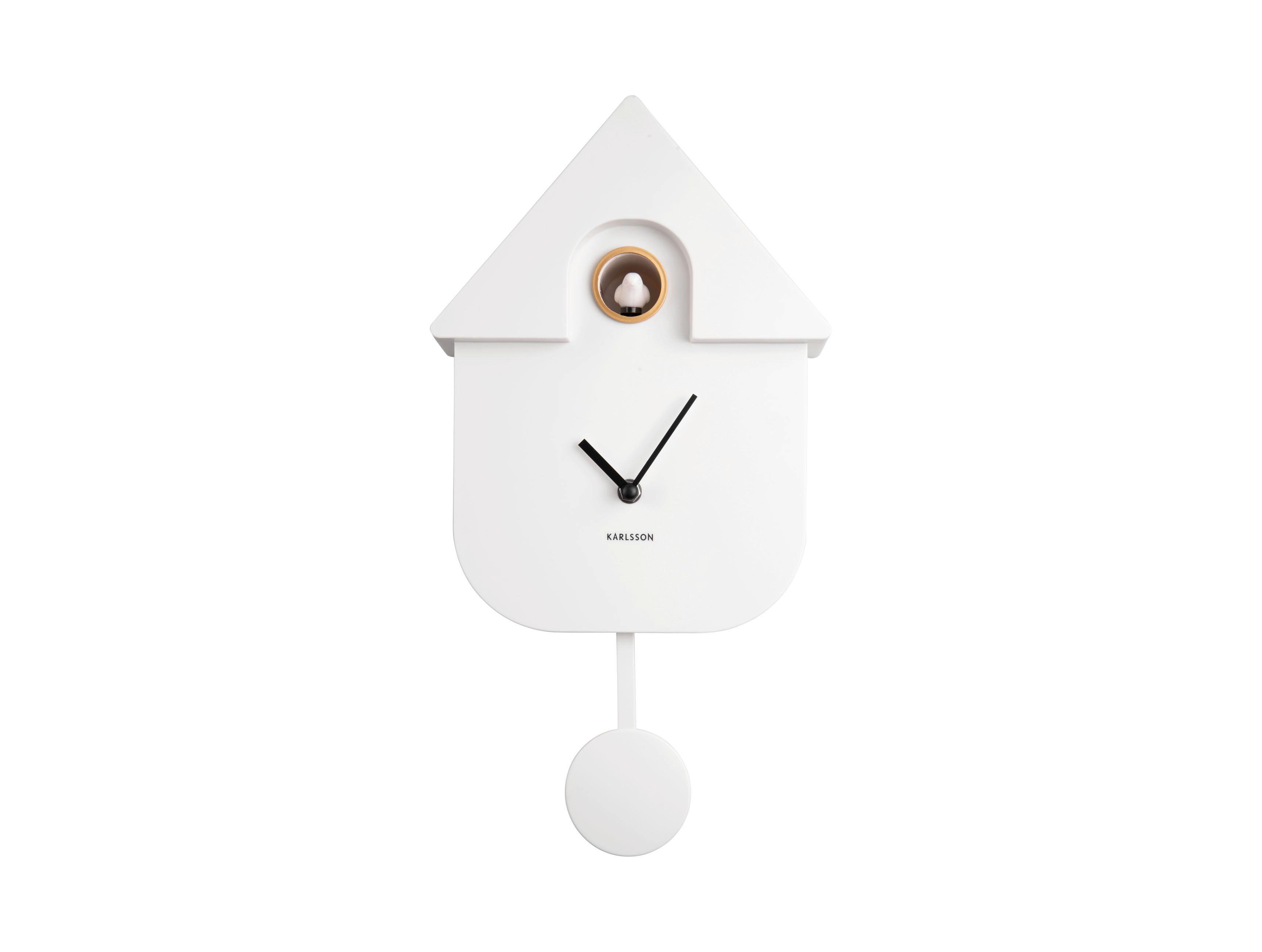 ZEGAR ŚCIENNY WALL CLOCK MODERN CUCKOO - biały, Konventionell, tworzywo sztuczne (21,5/41/8,5cm) - Karlsson