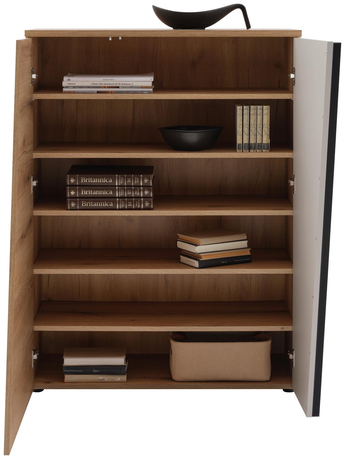 Comodă VENEDIG NEW - cașmir/culoare lemn stejar, Modern, material pe bază de lemn (90/121,5/40cm) - Modern Living