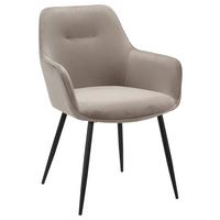 KRZESŁO Z PODŁOKIETNIKAMI FOX - czarny/taupe, Design, metal/tkanina (57/85/60cm) - Novel