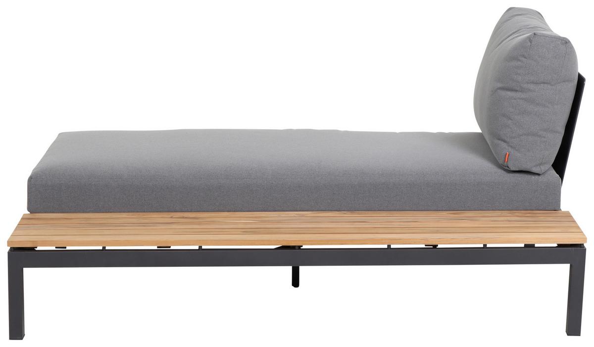 Modul-Loungegarnitur 2-tlg. Grau Teakholz - Anthrazit/Grau, KONVENTIONELL, Holz/Textil - Siena Garden