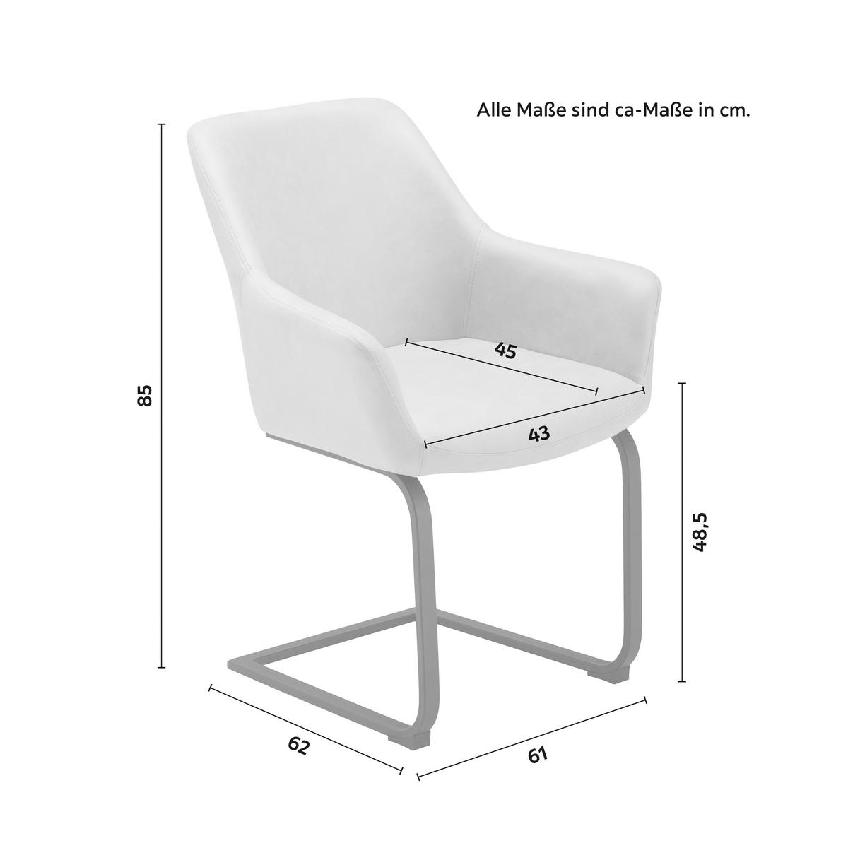 Schwingstuhl Pria Hellgrau Mikrofaser Gepolstert - Hellgrau/Schwarz, MODERN, Holz/Textil (61/85/62cm) - Bessagi Home