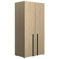 Omara S Klasičnimi Vrati Nael, Barva Hrasta, Črna - črna/barve hrasta, Basics, leseni material (100/200/60cm)