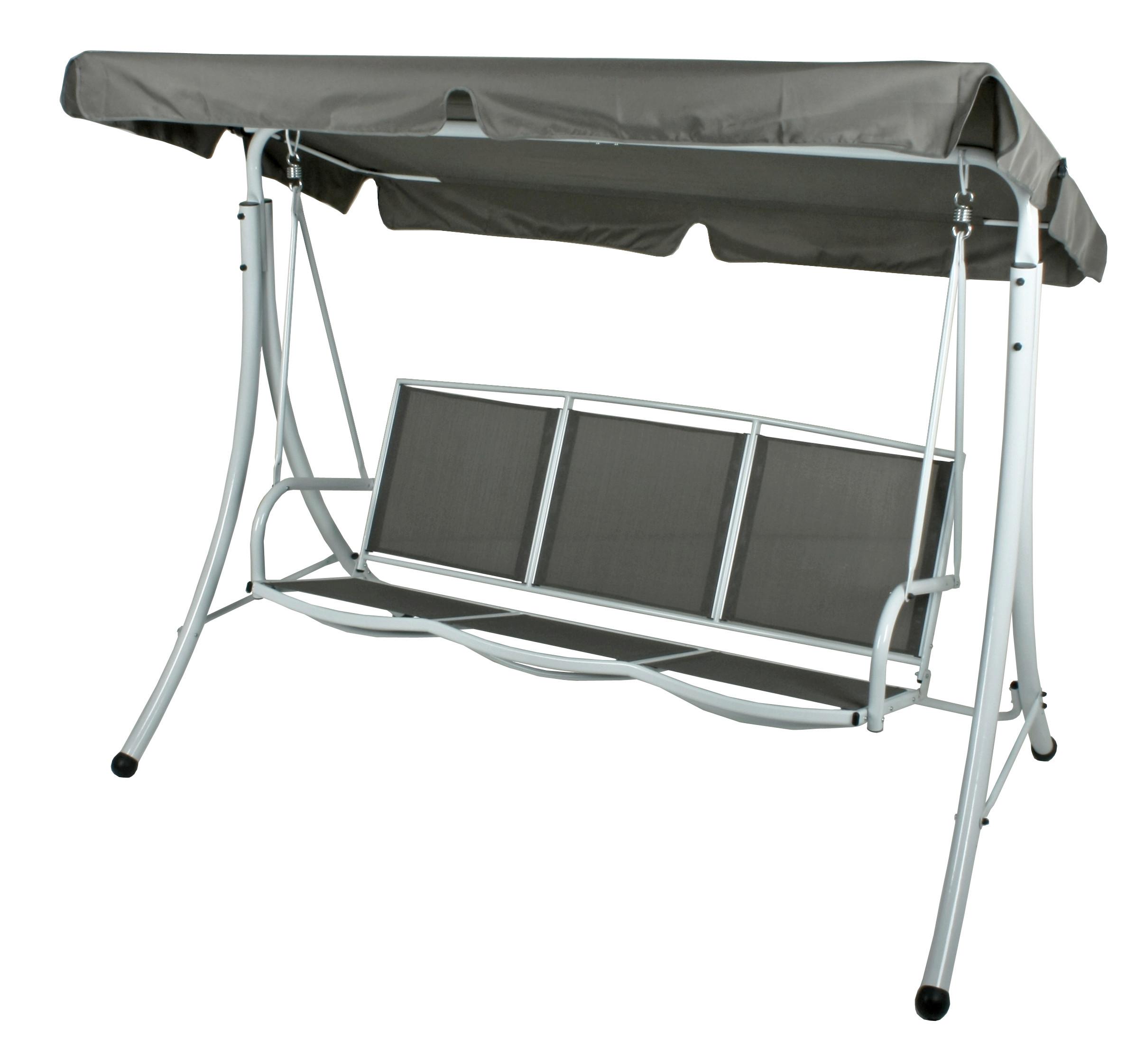 Hollywoodschaukel Anna Grau/Weiß - Weiß/Grau, Basics, Metall (201/159/130cm) - Gardenson