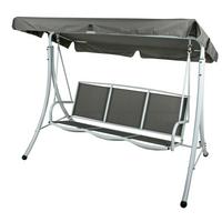 Hollywoodschaukel Anna Grau/Weiß - Weiß/Grau, Basics, Metall (201/159/130cm) - Gardenson