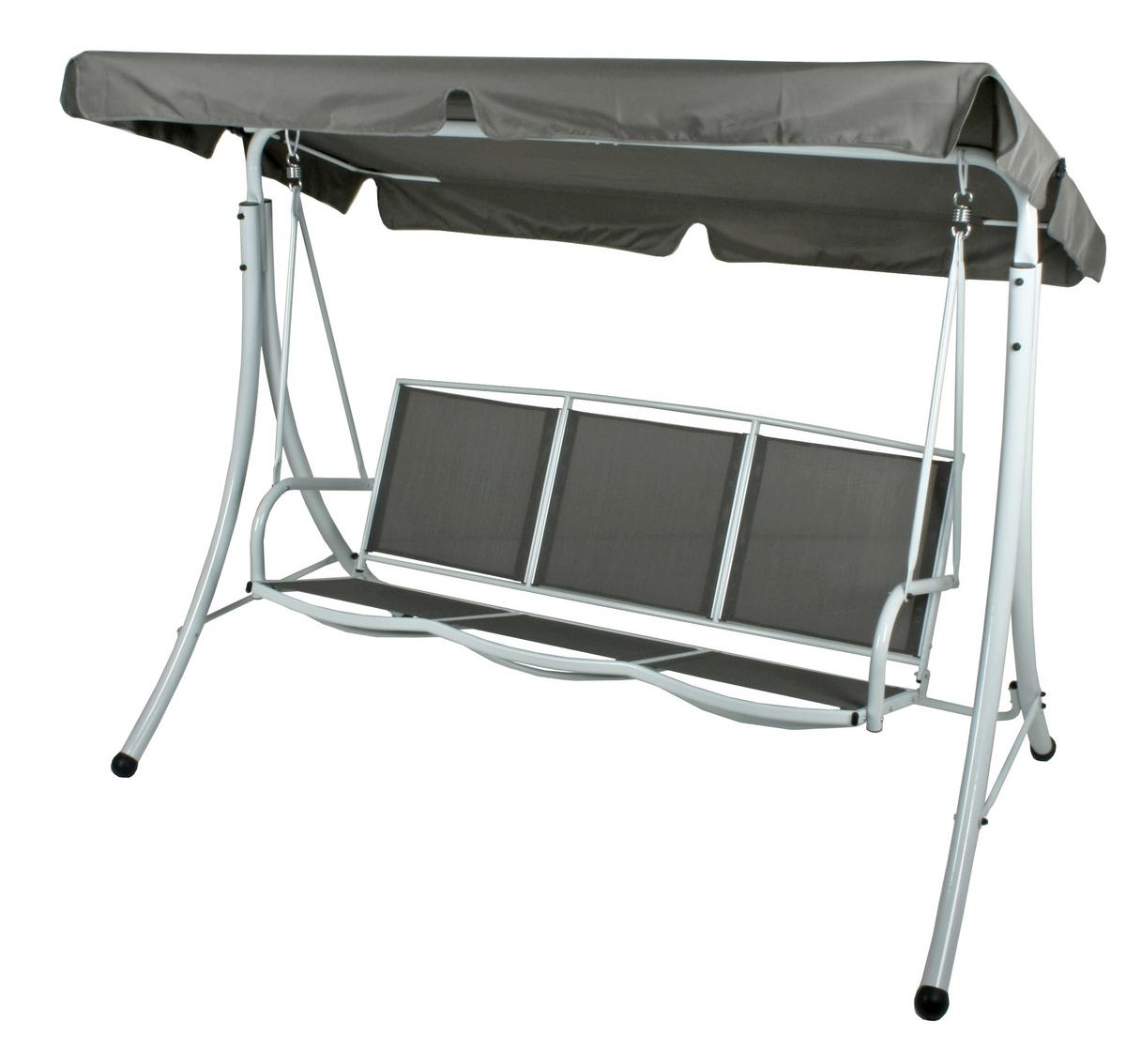 Hollywoodschaukel Anna Grau/Weiß - Weiß/Grau, Basics, Metall (201/159/130cm) - Gardenson