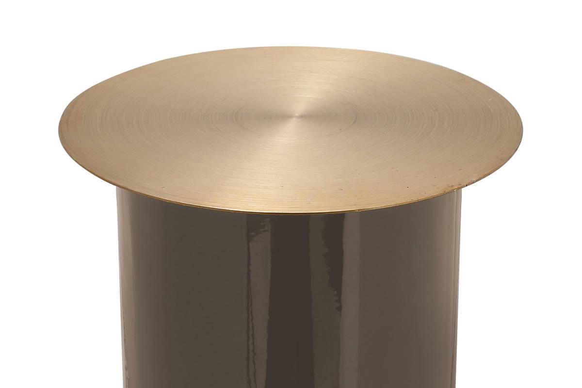 KERZENSTÄNDER BODENKERZENSTÄND. ART DECO 185 - Taupe/Goldfarben, Trend, Metall (25/60/25cm) - Kayoom