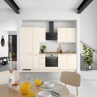 Küchenblock Touch High m. Geräten Magnolie - Edelstahlfarben/Eichefarben, MODERN, Holzwerkstoff/Metall (270cm) - Nobilia