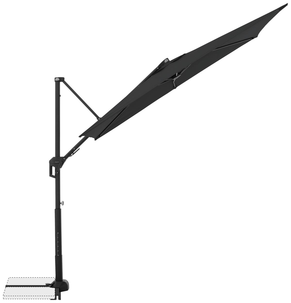 Pendelschirm Active City Schwarz ca. 240x135cm - Anthrazit/Schwarz, Basics, Textil/Metall (240/135cm) - Doppler