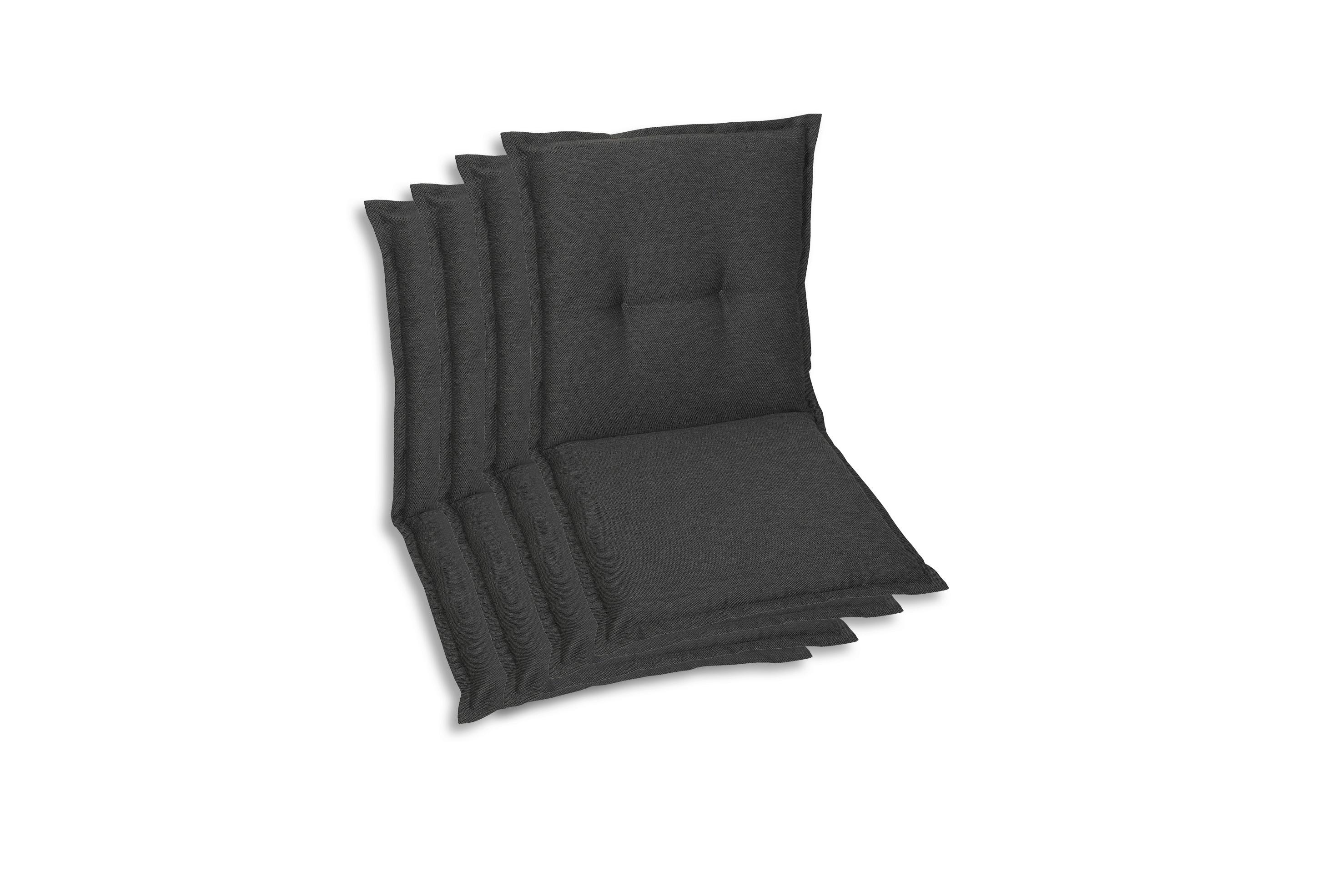 Sesselauflagenset 4-Teilig Anthrazit - Anthrazit, Basics, Textil (50/7/100cm)