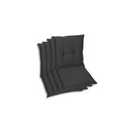 Sesselauflagenset 4-Teilig Anthrazit - Anthrazit, Basics, Textil (50/7/100cm)