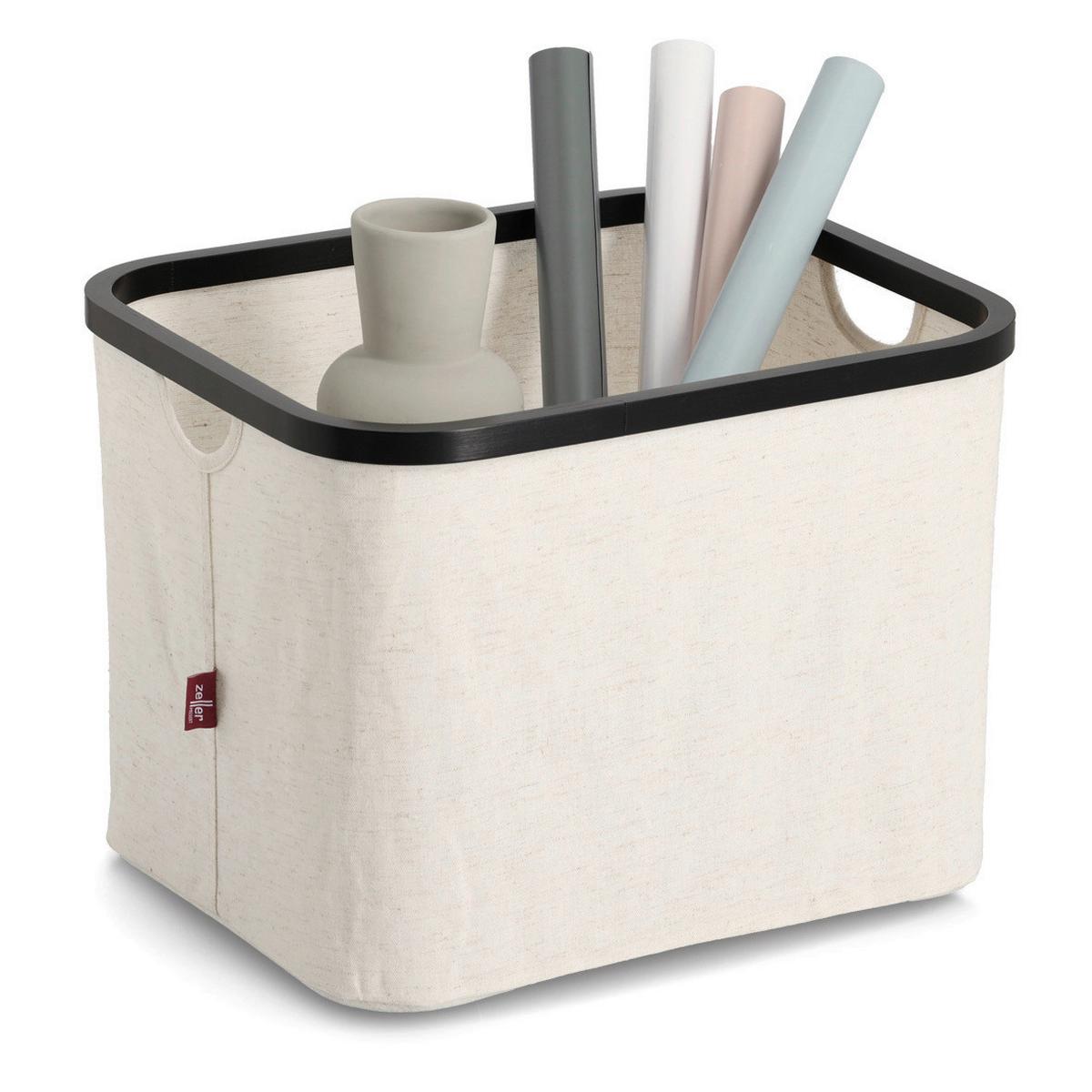 Aufbewahrungskörbchen Creme/Schwarz - Creme, Basics, Kunststoff (40,5/33/30cm) - Zeller Present