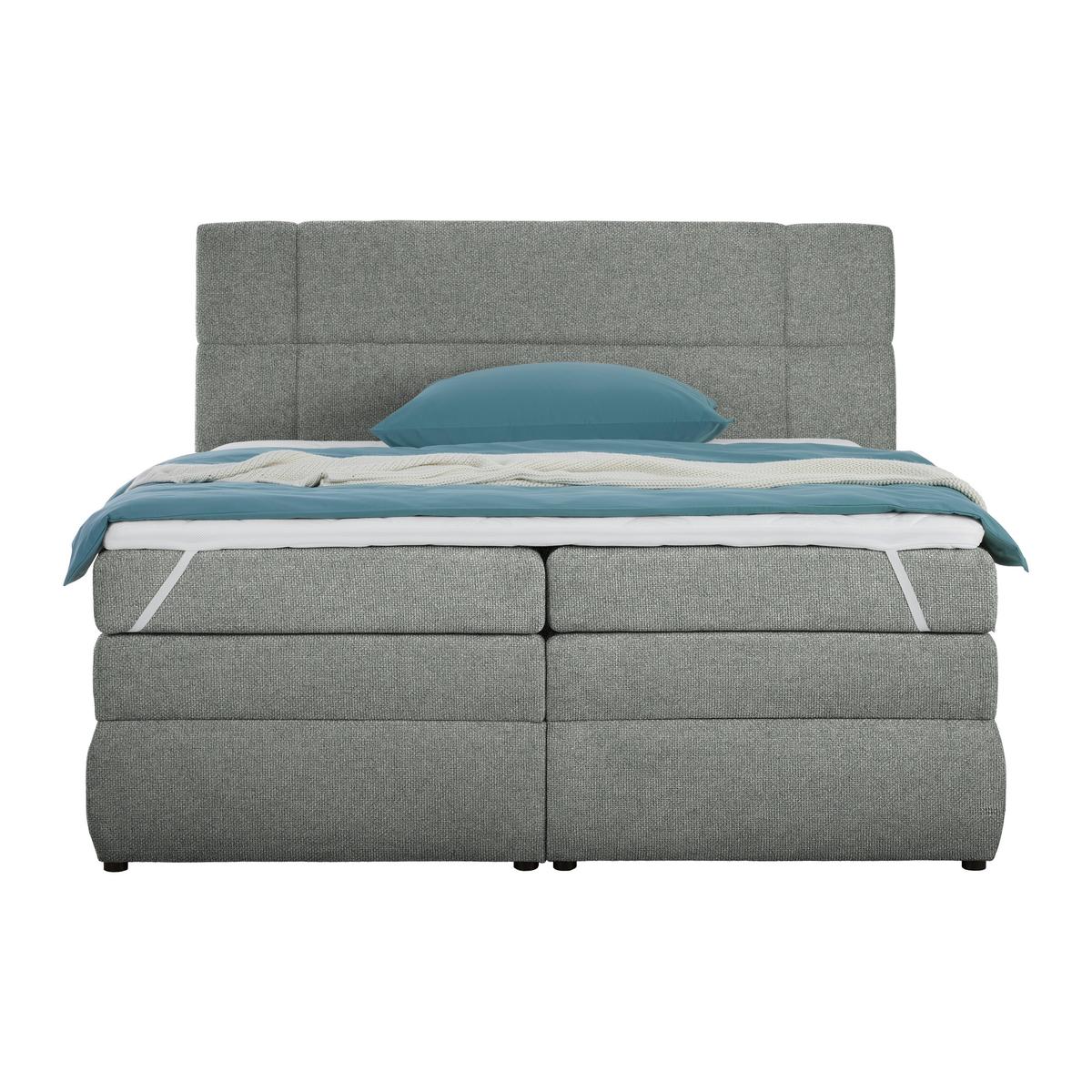 Boxspringbett Palace Grau ca. 180x200cm - Grau, KONVENTIONELL, Kunststoff/Textil (180/200cm) - Premium Living