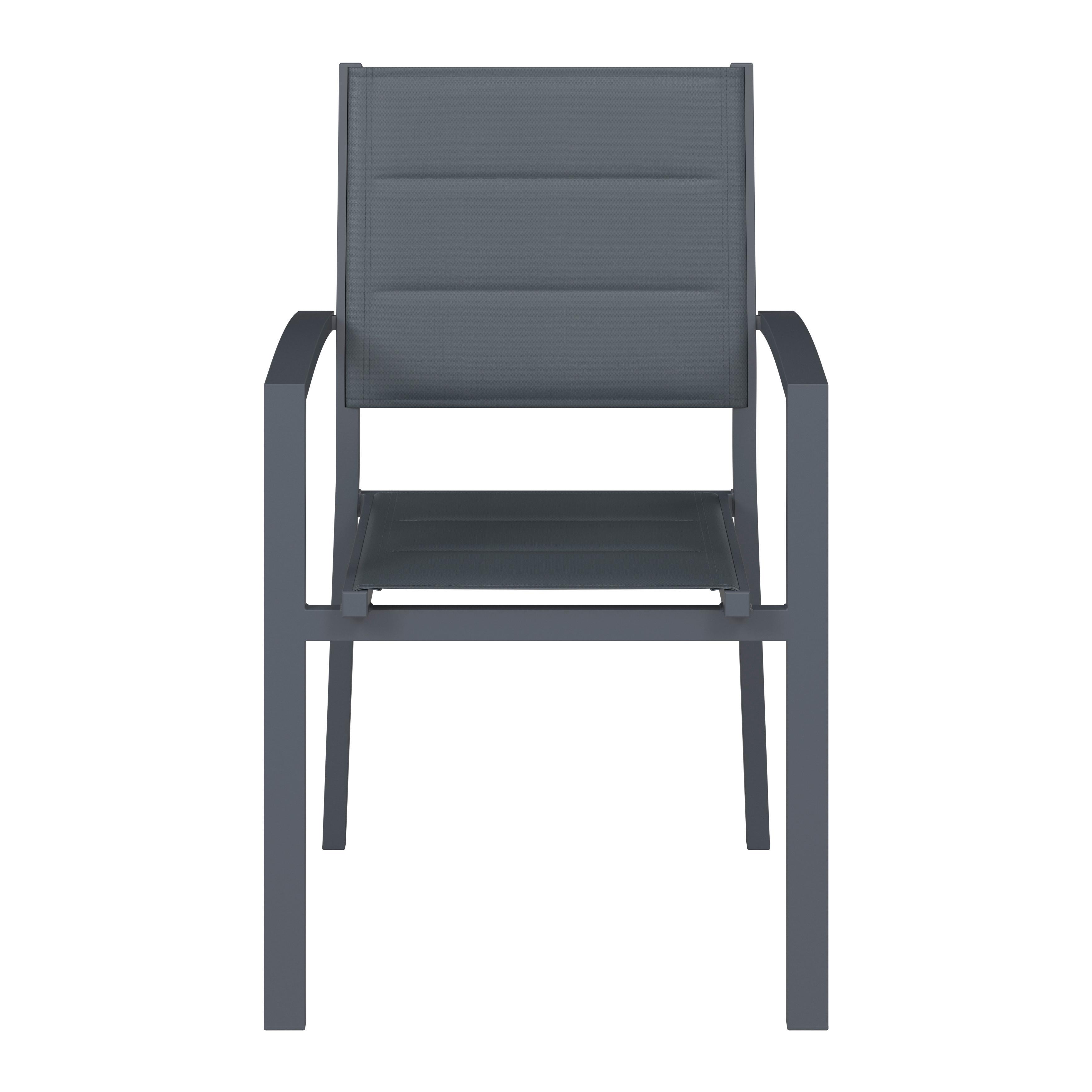 Stapelsessel Orlando 1 Grau Aluminium - Dunkelgrau/Grau, Basics, Textil/Metall (54/86/58cm) - Mömax