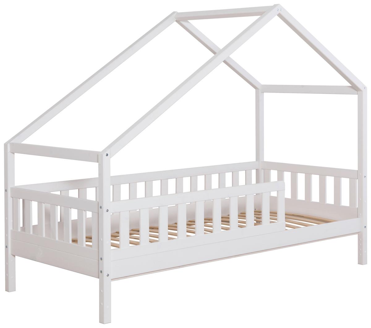Hausbett Lou ca. 120x200 cm Holz Weiß - Naturfarben/Weiß, MODERN, Holz/Textil (120/200cm) - MID.YOU