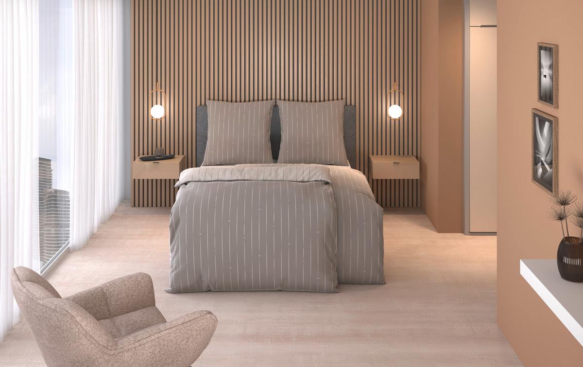 POŚCIEL DWUSTRONNA STRIPES - DK - kolor srebrny, Design, tkanina (200/200cm) - Dieter Knoll