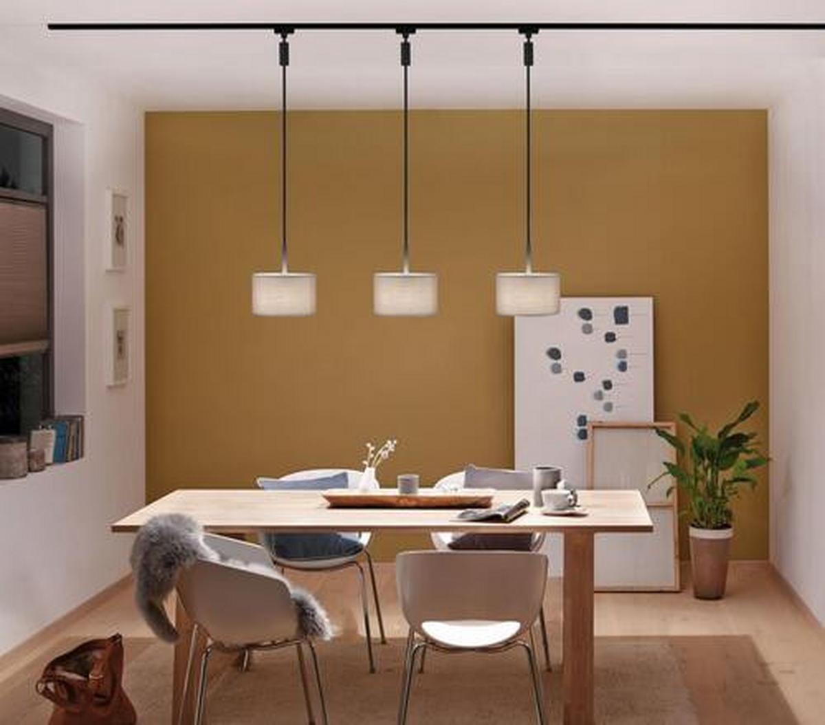 Schienensystem-Hängeleuchte Urail max. 20 Watt - Schwarz, Basics, Kunststoff/Metall (132cm) - Paulmann