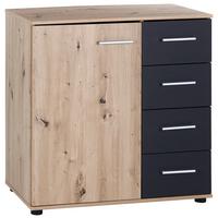 Komoda Katrin - boje grafita/boje hrasta, Konvencionalno, drvni materijal/plastika (81/83/41cm) - Based