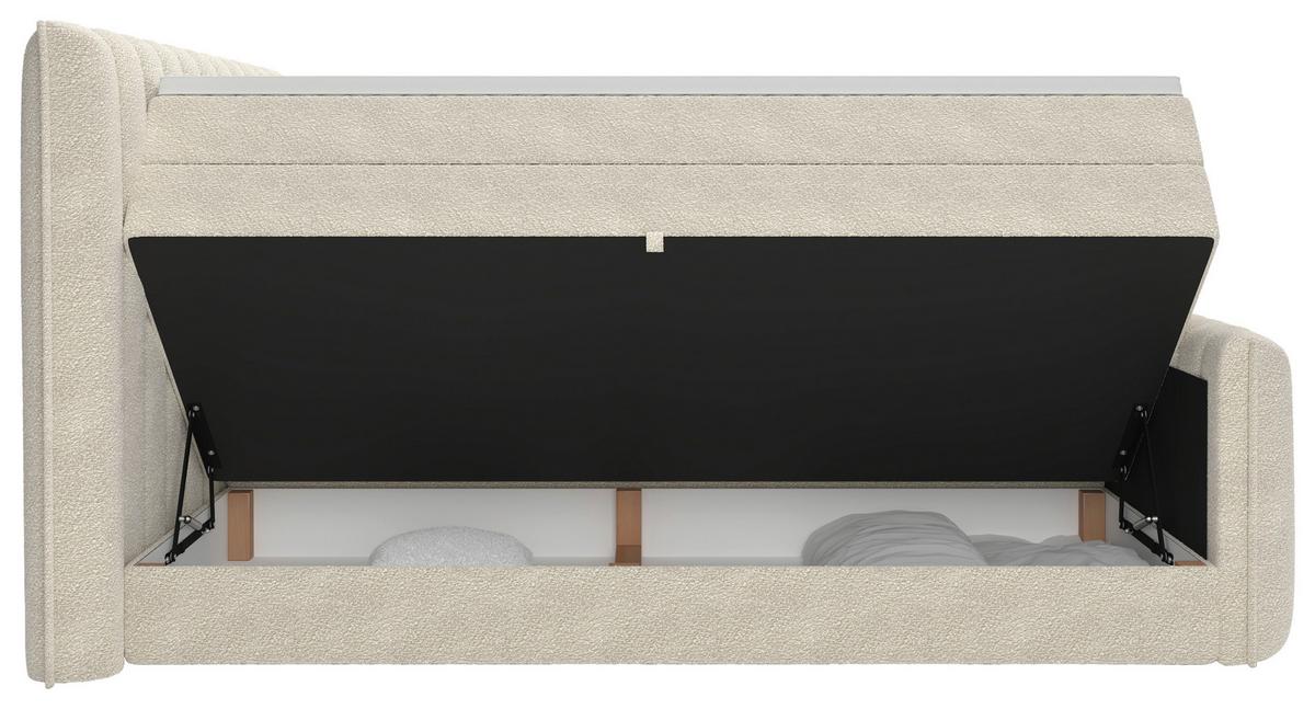 PAT BOXSPRING LINA - bej, Konventionell, plastic/lemn (200/200cm) - Premium Living