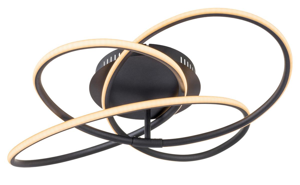 LED-DECKENLEUCHTE 67201S-30  PANDA - Weiss/Opal, Design, Kunststoff/Metall (60/12,7cm) - Globo