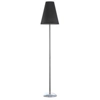 Stehleuchte Richard nero Schwarz/Chrom max. 22 Watt - Chromfarben/Schwarz, KONVENTIONELL, Textil/Metall (35/180cm)