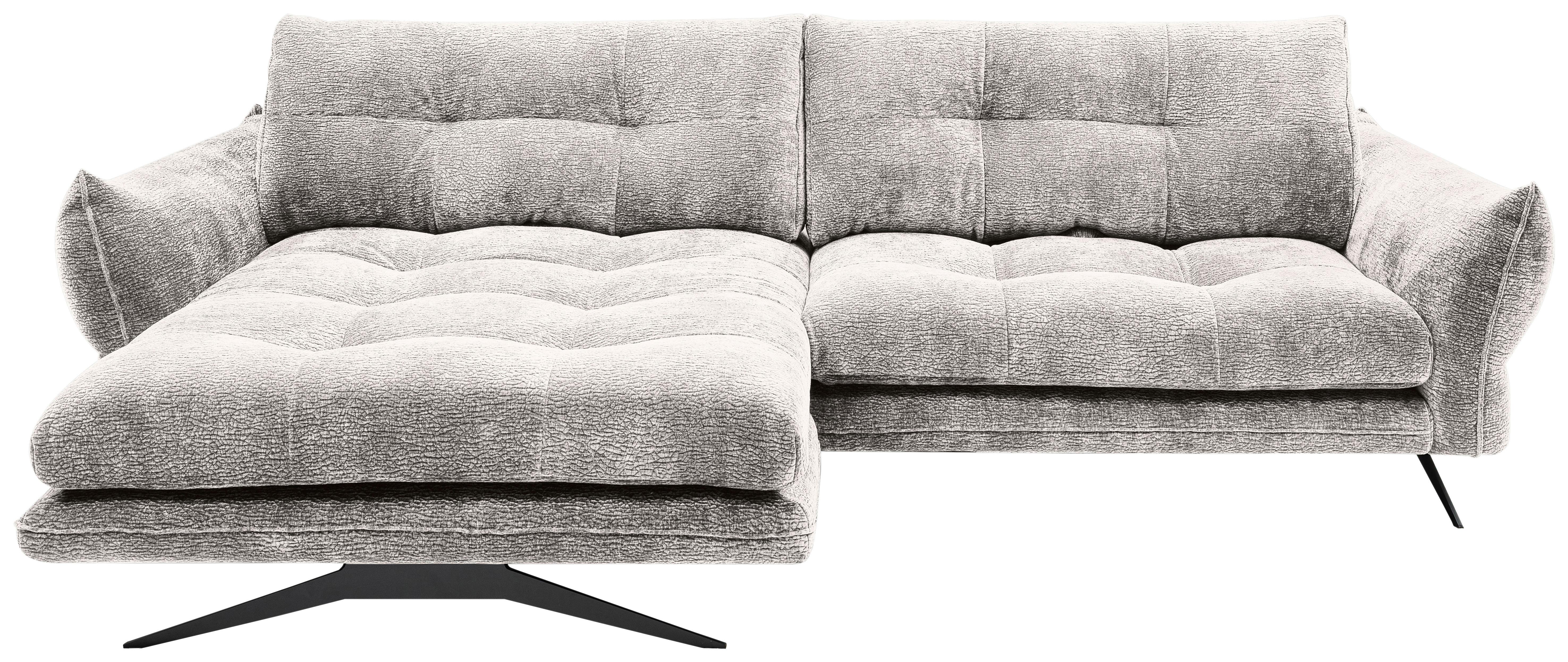 Kutna Garnitura Baxter - siva/crna, Moderno, tekstil/metal (177/68-87/280cm) - Premium Living