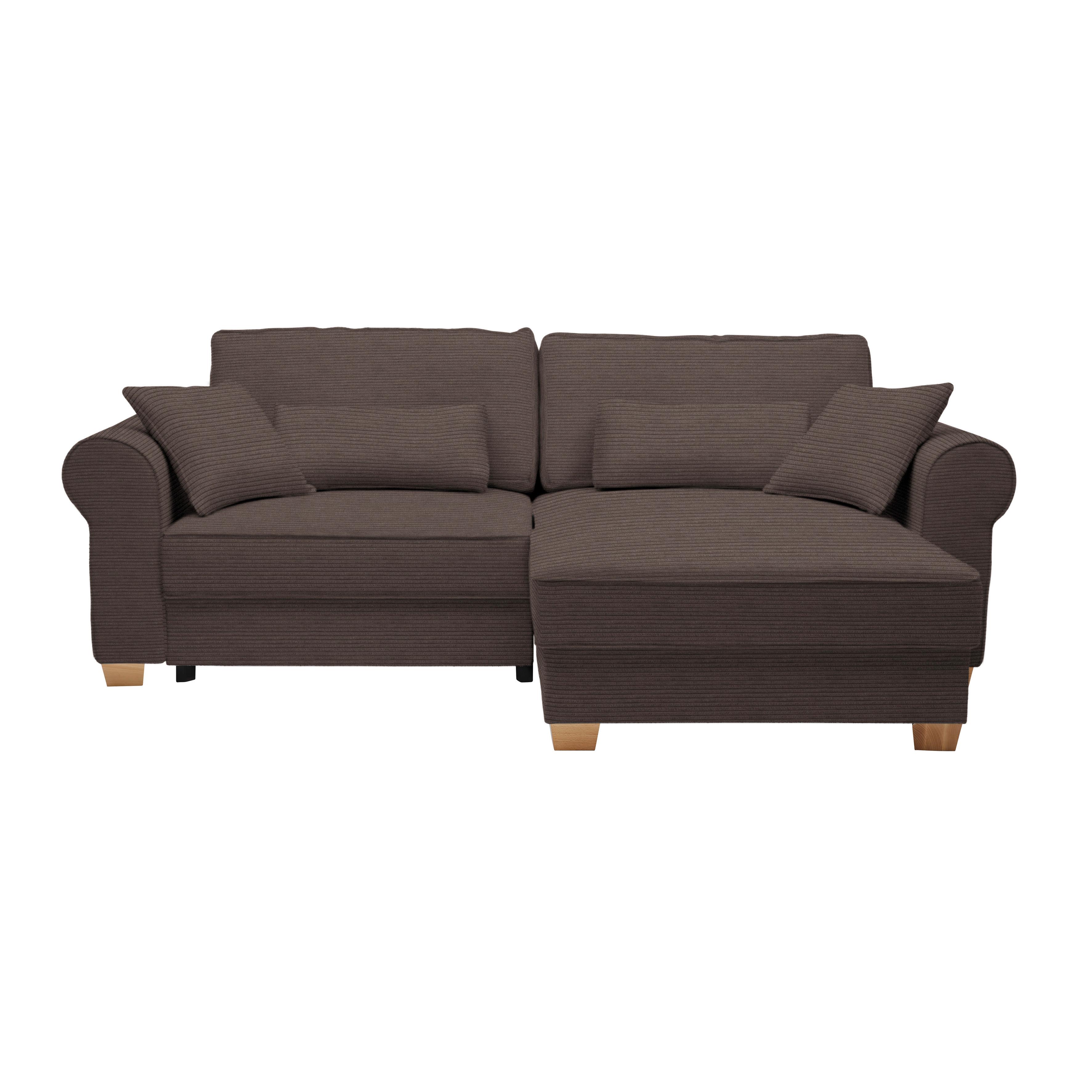 Wohnlandschaft Angelo Mokka - Mokka, MODERN, Holz/Holzwerkstoff (255/92/185cm) - Mömax