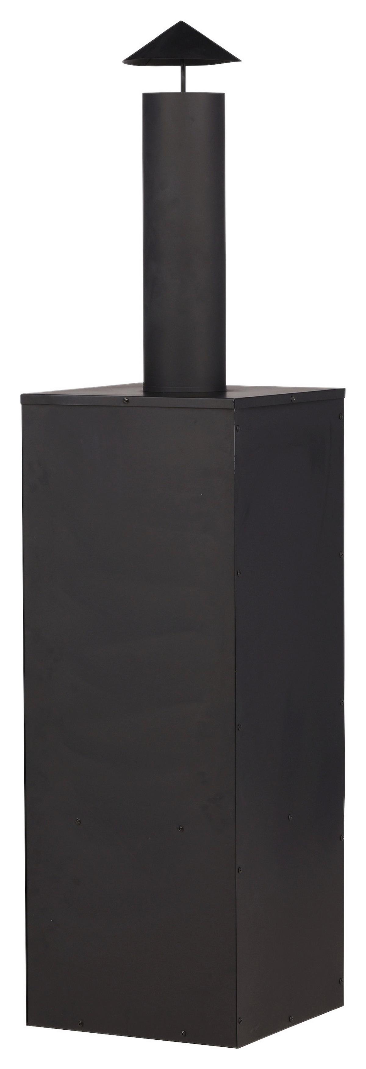 Feuerstelle Makarima ca. 45x199x45 cm Schwarz - Schwarz, KONVENTIONELL, Metall (45/199/45cm) - Gardenson
