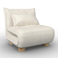 Schlafsessel Bella Bouclé Weiß - Weiß/Naturfarben, MODERN, Holz/Textil (83/41/63cm) - Bessagi Home