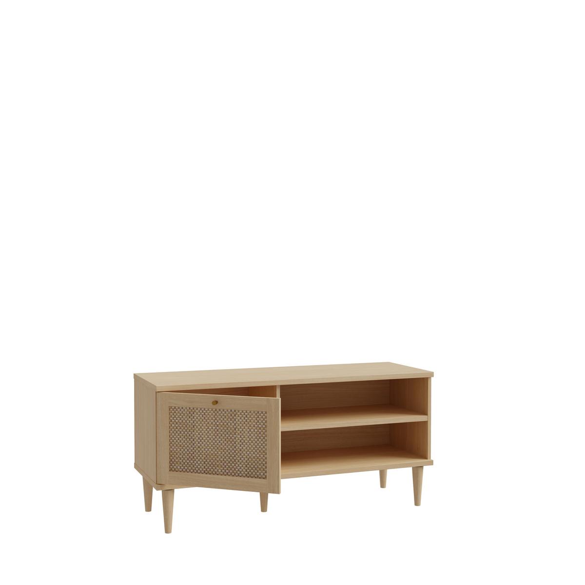 Tv Komoda Calasetta - boje hrasta/zlatne boje, Natur, drvni materijal/metal (120,1/57,8/41,4cm) - Premium Living