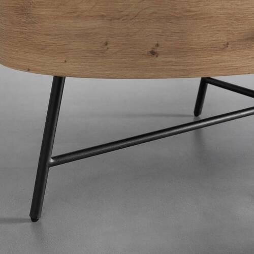 SOFFBORD EMILIA -TOP- -BASED- - svart/ekfärgad, Modern, metall (120/60/40cm) - Based