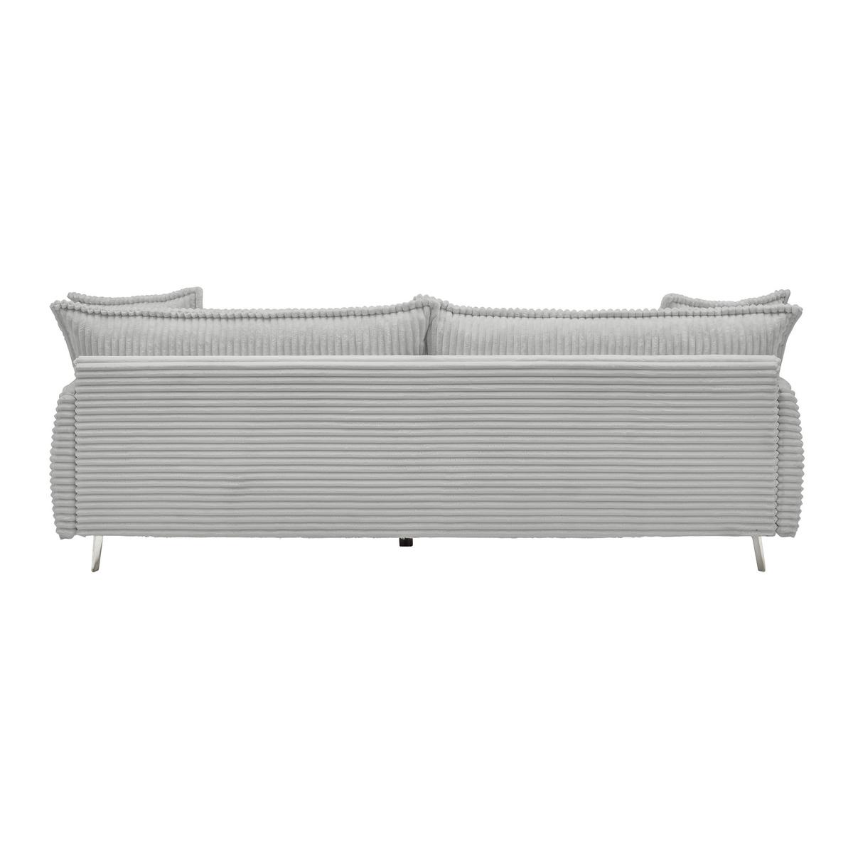 Bigsofa Kiss Hellgrau - Chromfarben/Hellgrau, MODERN, Holz/Metall (241/90/117cm) - Based