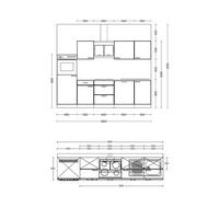 Küchenblock Julia Anthrazit/Eichefarben - Eichefarben/Anthrazit, Basics, Holzwerkstoff/Metall (280cm) - FlexWell