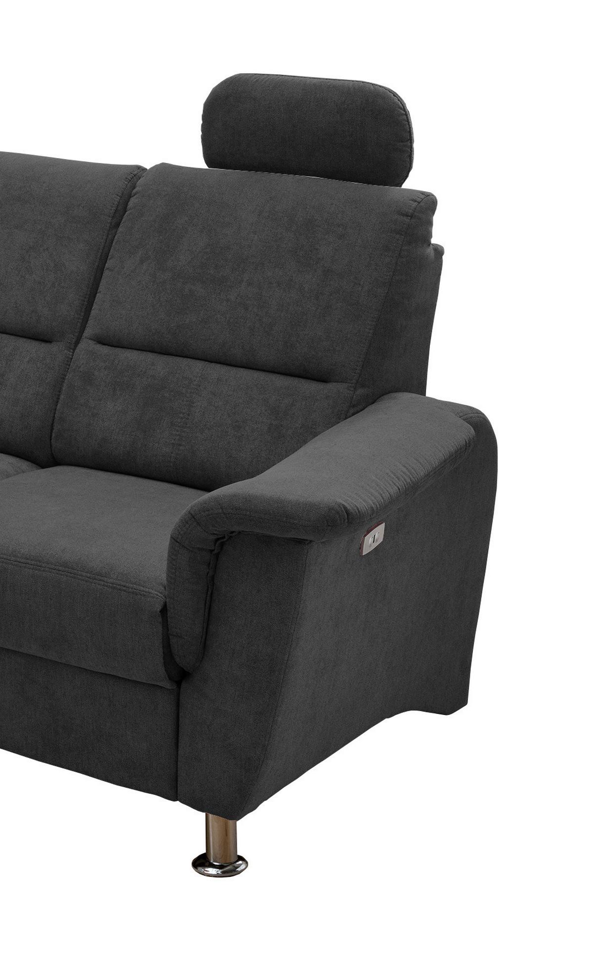 Wohnlandschaft Parole Schwarz Mikrofaser - Chromfarben/Schwarz, KONVENTIONELL, Textil/Metall (184/231cm) - Livetastic