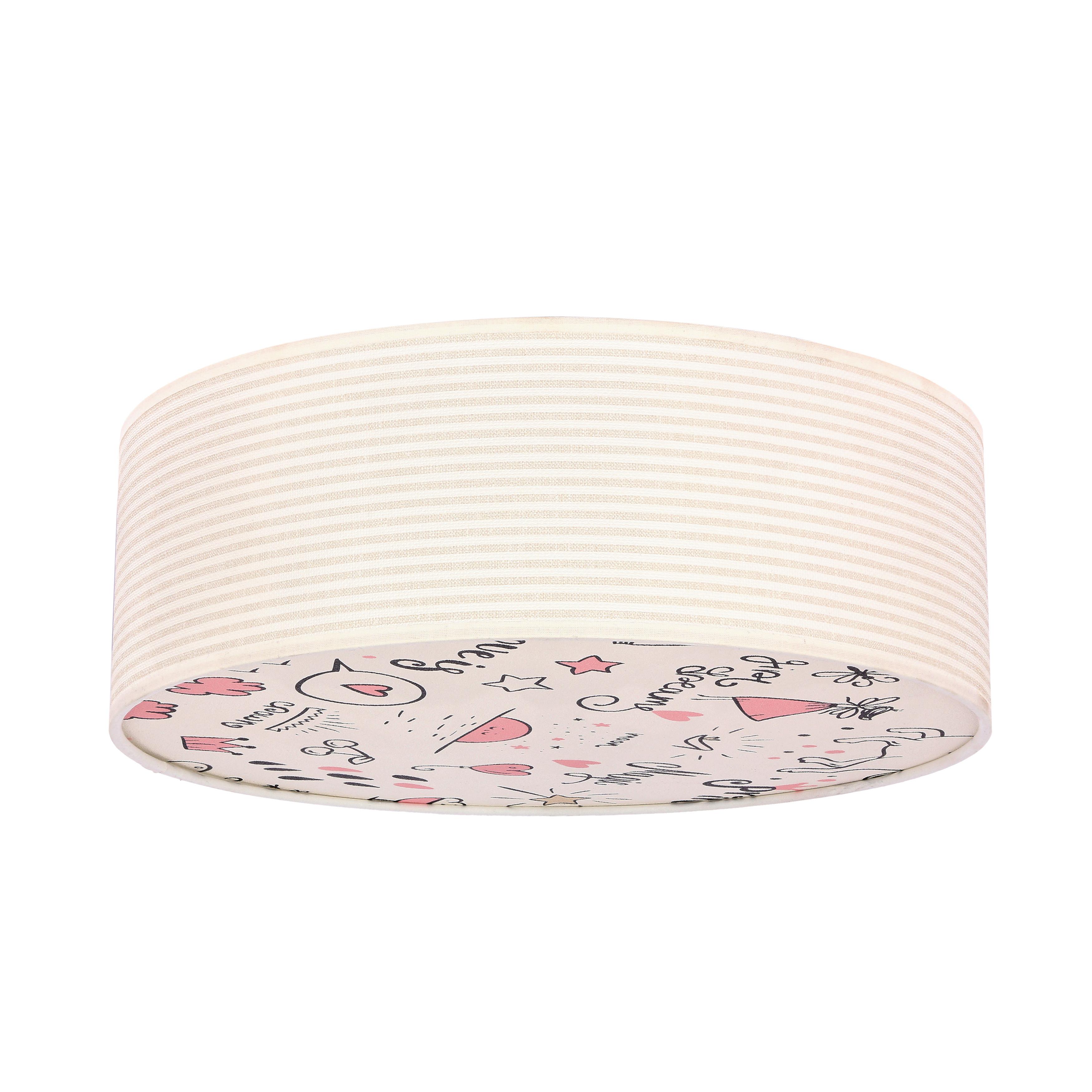 Dječja Stropna Svjetiljka 31-38876 Kiddy Rosa - bijela/višebojno, Konvencionalno, metal/plastika (38/38/14cm)