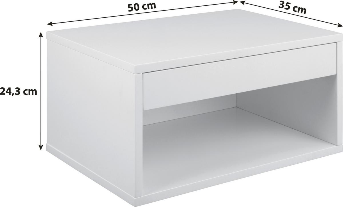 SZAFKA NOCNA CHOLET - biały, Modern, materiał drewnopochodny (50/24,3/35cm) - MID.YOU