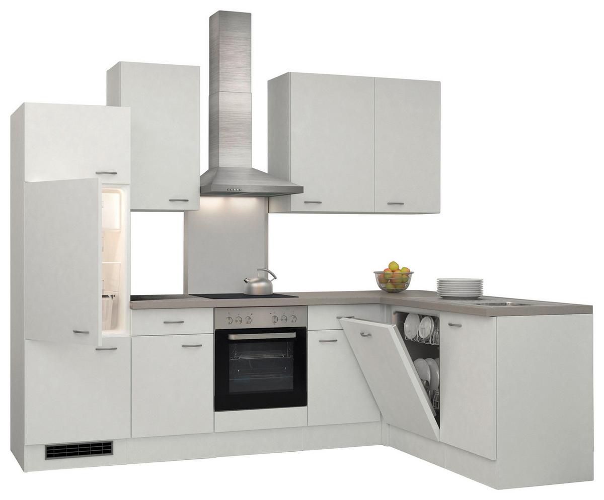 Kotna Kuhinja Z Aparati Wito, Bela - barve nerjavečega jekla/bela, Moderno, umetna masa/leseni material (280/170cm) - FlexWell