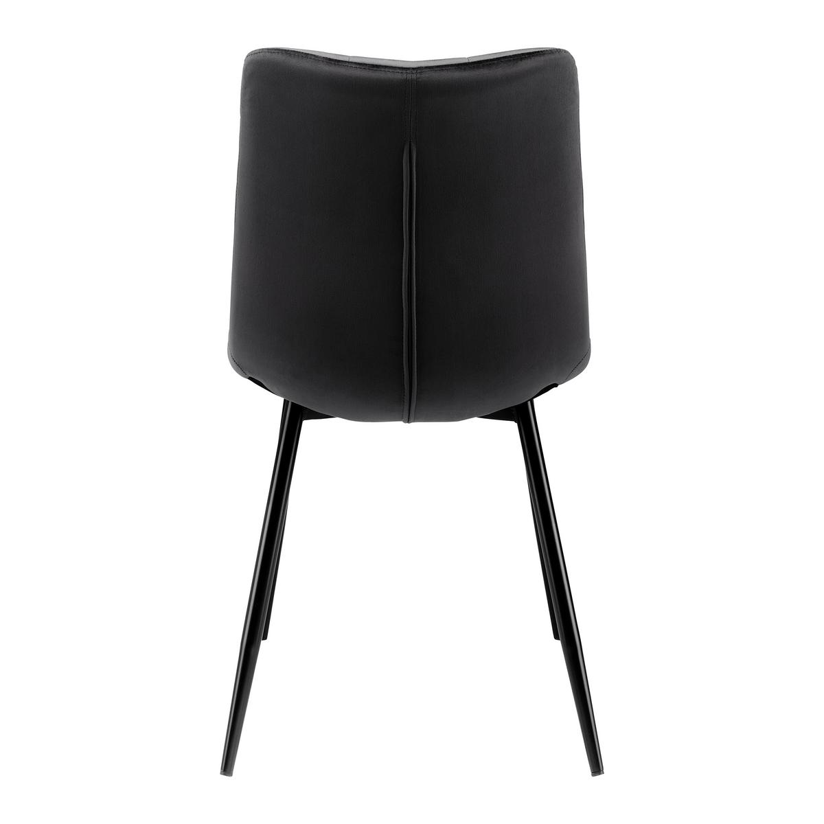 Stuhl Suri Schwarz Samt Gepolstert - Schwarz, MODERN, Holz/Textil (46/87/59cm) - Bessagi Home