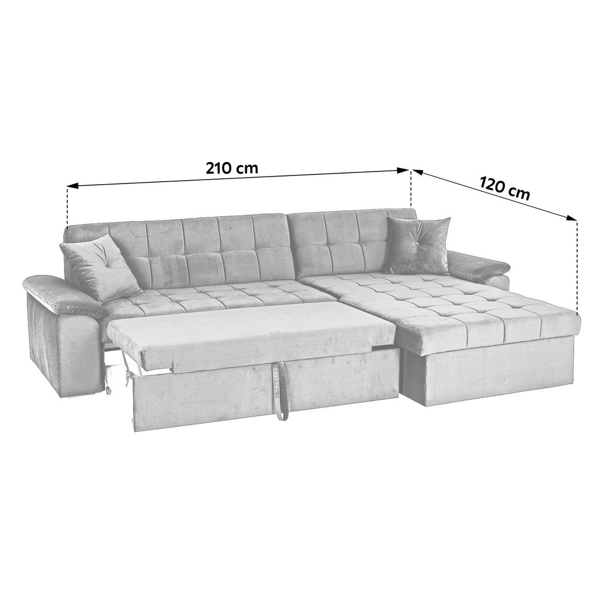 Sedežna Garnitura Keaton, Siva, Z Ležiščem - siva, Basics, tekstil (263/169cm) - Livetastic
