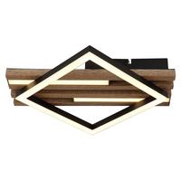 Led Stropna Svjetiljka Obrien - bijela/tamno smeđa, Natur, drvni materijal/metal (33/31/7,5cm) - Globo
