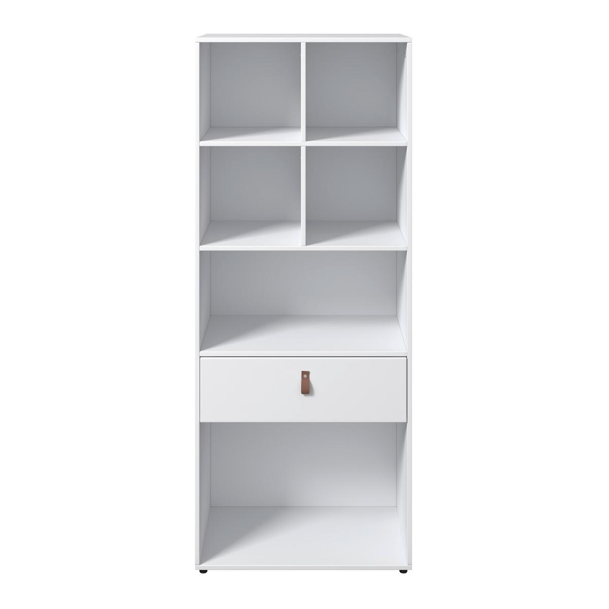REGAL in weiß "Mick" - Weiss/Schwarz, Modern, Kunststoff/Textil (60/148,5/40cm) - Bessagi Home