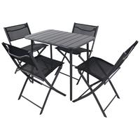 GARTENTISCHGRUPPE SUMILA - Schwarz, Modern, Kunststoff/Textil - Ambia Garden