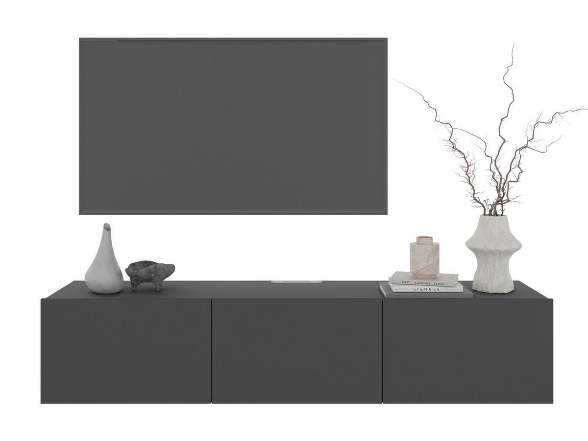 KOMODA NISKA NEWNIQ - antracytowy, Design, materiał drewnopochodny (180/36,7/42cm) - Hom`in