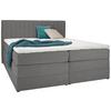 Boxspringbett Simon in Hellgrau ca. 160x200cm - Hellgrau/Schwarz, KONVENTIONELL, Holz/Kunststoff (160/200cm) - Premium Living