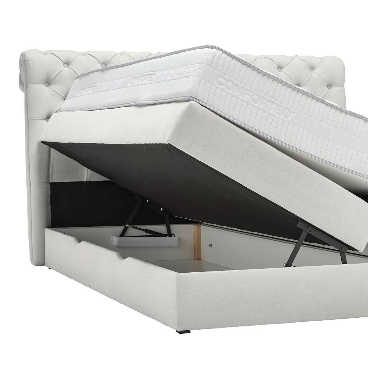 Boxspringbett Belano Grau ca. 200x200cm - Grau, KONVENTIONELL, Holz/Holzwerkstoff (200/200cm) - Premium Living