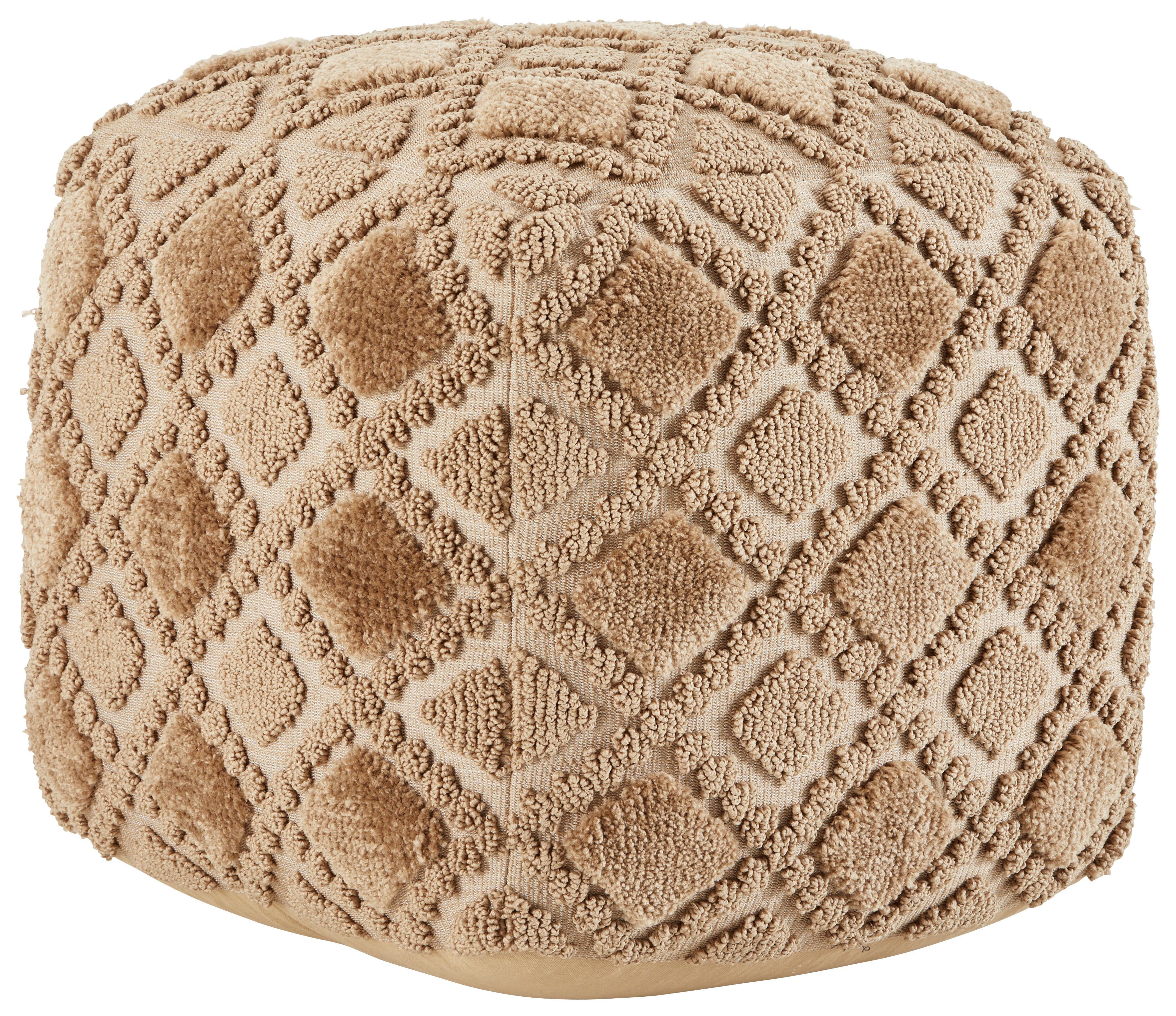 Tabure Tamara, Bež, Snemljiva Prevleka - bež/naravne barve, Trendi, tekstil (45/45/45cm) - Premium Living